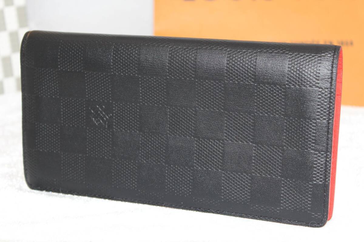 ☆美品☆LOUISVUITTON ルイヴィトン ダミエ アンフィニ ポルトフォイユ ブラザ 折り長財布 レザー ブラック Louis Vuitton_画像1