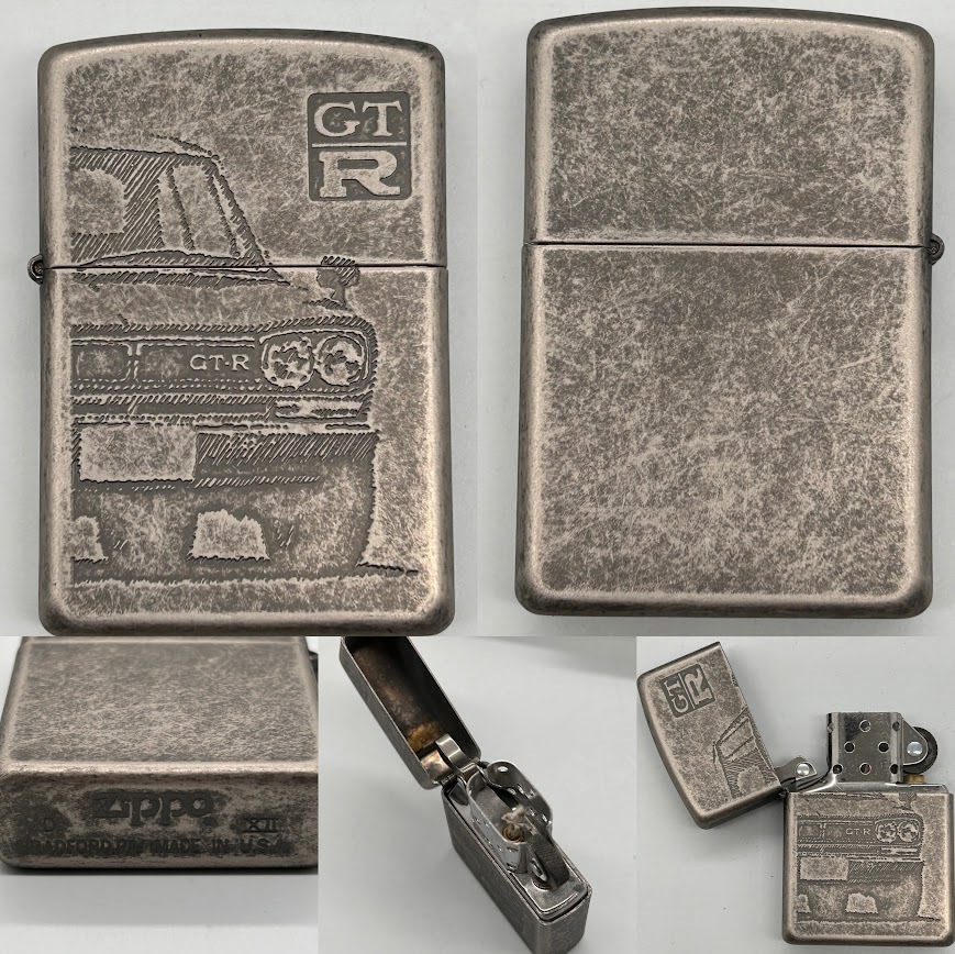 【Y-45】Skyline MEMORIAL ZIPPO スカイライン2000GT-B PGC10 KPGC10 KPGC110 R32 R33 GT-R LM 未使用 ジッポ 喫煙具 現状品の画像2