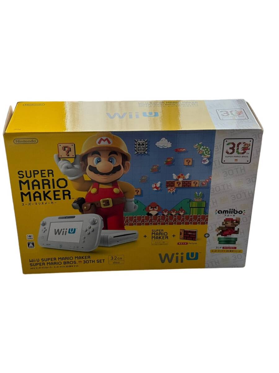 1円スタート 動作確認済 Nintendo Wii U スーパーマリオメーカー 30周年セット アミーボ付き 任天堂 ゲーム 説明書付き 箱付き_画像10
