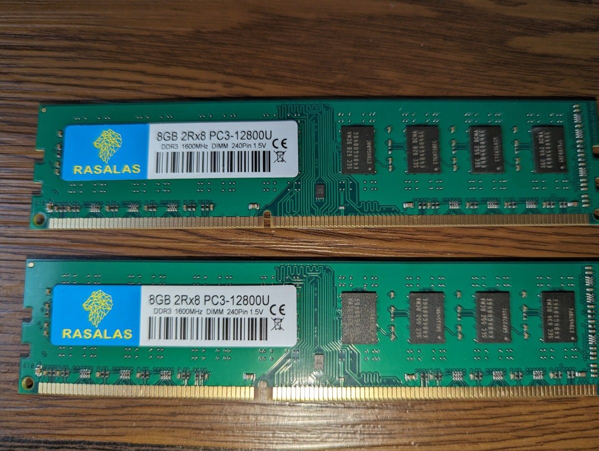  DDR3-1600 PC3-12800U 8GB×2枚 16GB UDIMM デスクトップPC用メモリ 240Pin