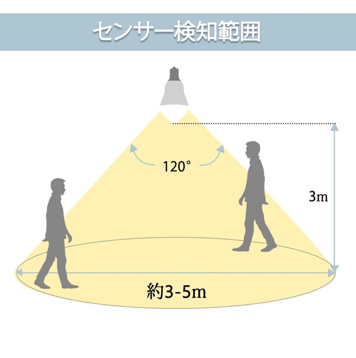 DiCUNO LED電球 E17口金 人感センサー 6W 60形相当 600lm電球色 2700K 明暗センサー付き 消し忘れ防止 PSE認証済み 2個入の画像5