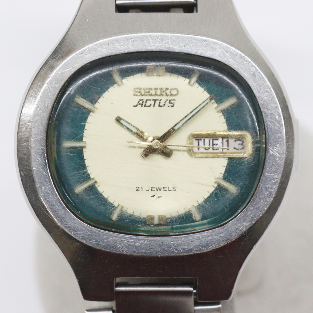  SEIKO セイコー ファイブ アクタス 21石 腕時計 7019-5010 自動巻き デイデイト ゴールド グリーン 5 ACTUS_画像1