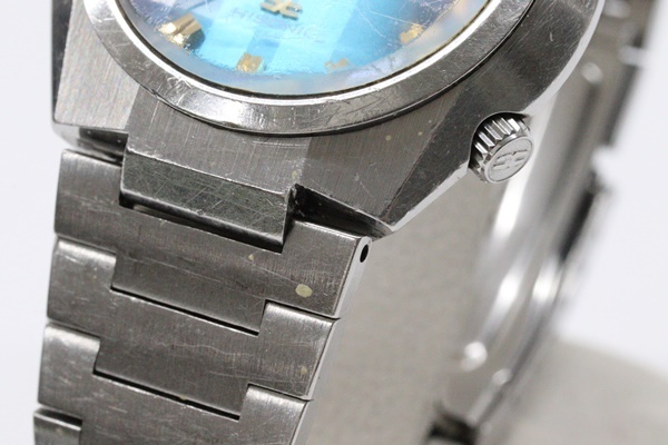  【ジャンク】 CITIZEN シチズン ハイソニック 腕時計 3701-370163Y 不動品 ブルー文字盤 HISONIC TUNINC FORK チューニングホークの画像6