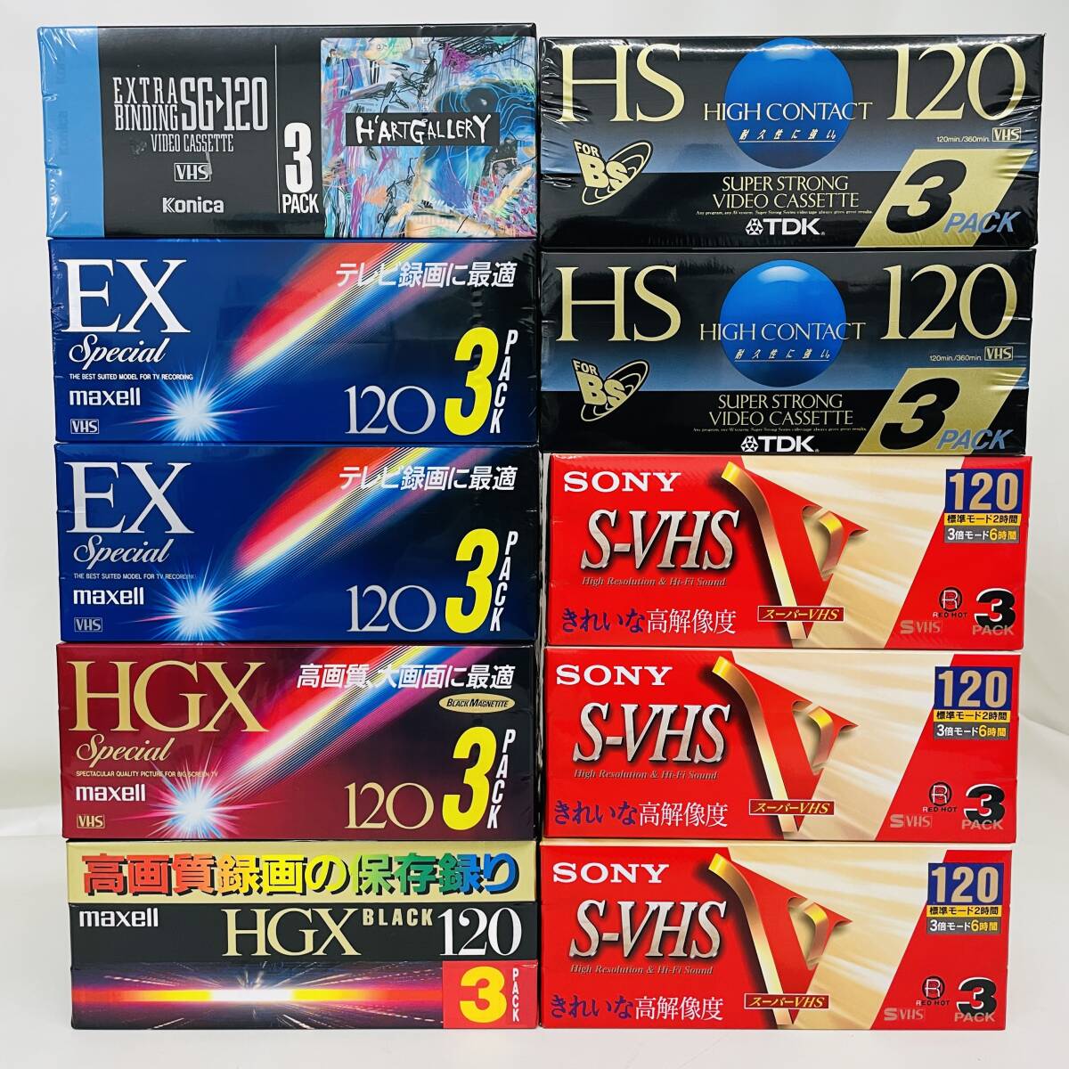 3巻×10個セット Konica/maxell/SONY/TDK VHS ビデオテープ※2400010373039_画像1