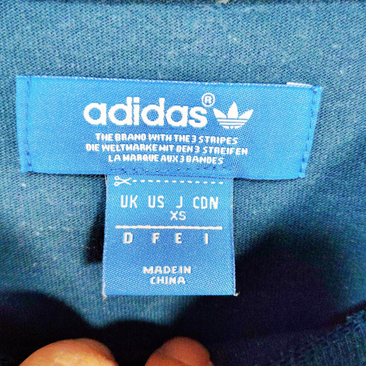 401 adidas 半袖Tシャツ XS ブルー ロゴ_画像5