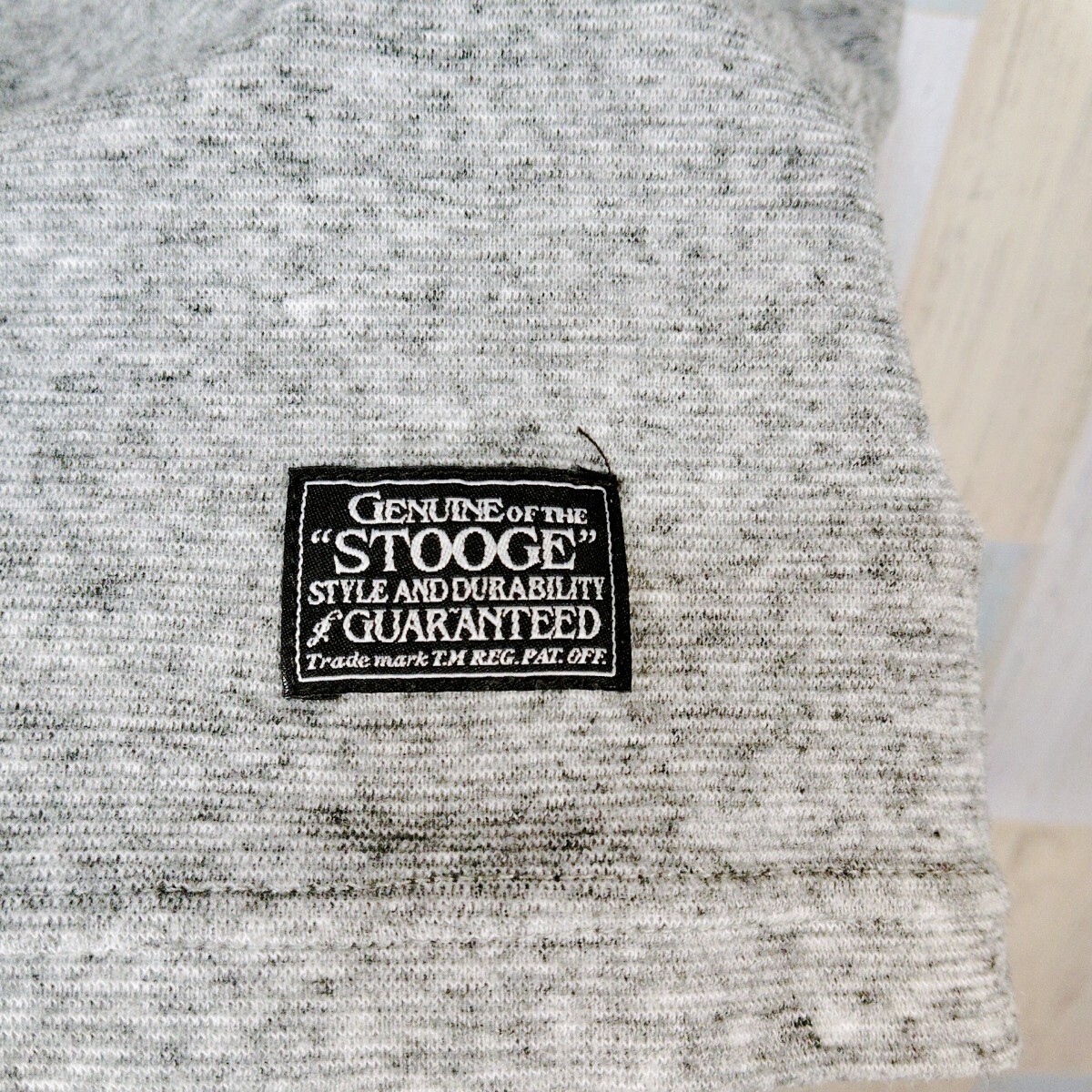 417 STOOGE＆CO 半袖カットソー　Ｓ　Vネック　刺繍_画像4