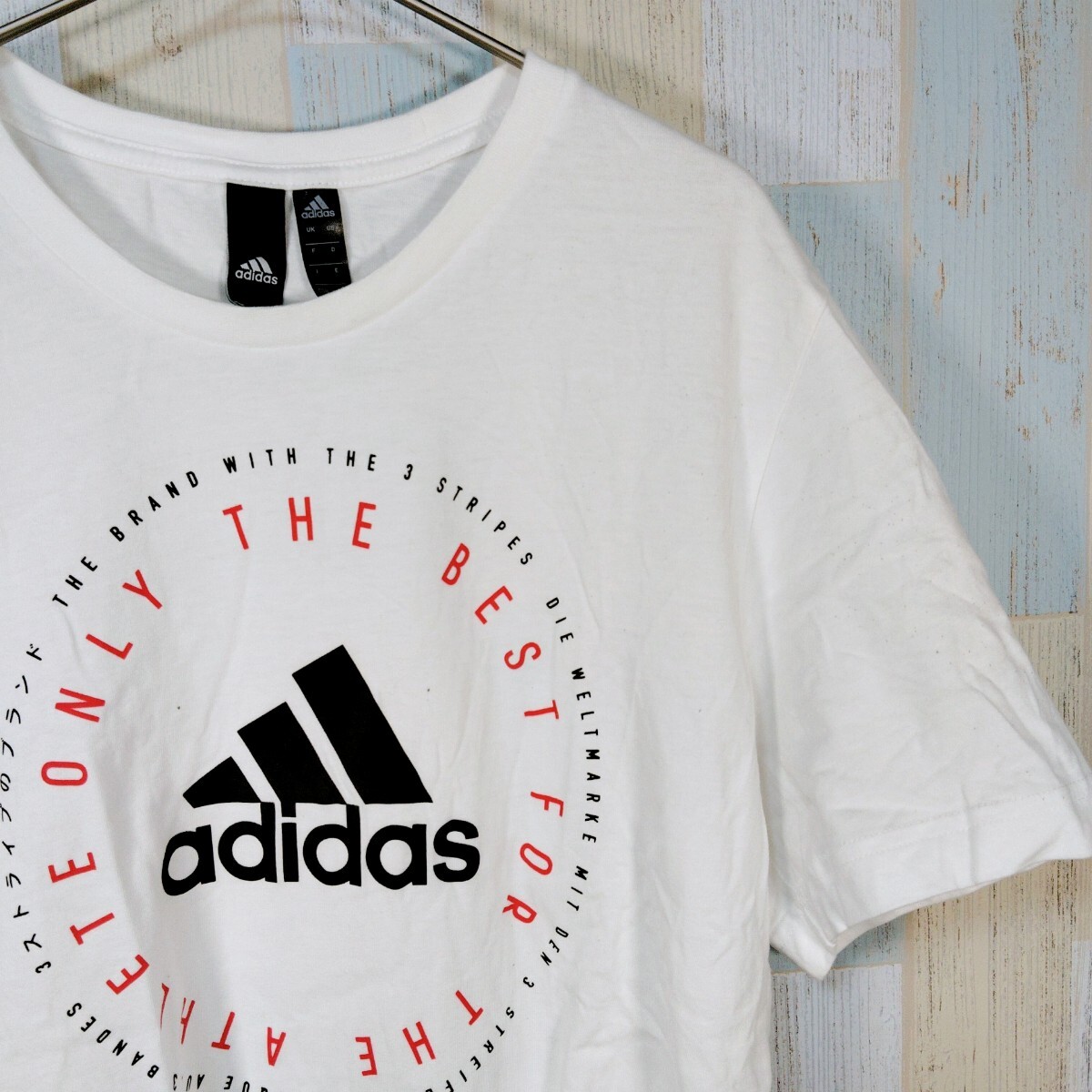 419 adidas　半袖 Tシャツ　Ｌ　WHITE_画像1