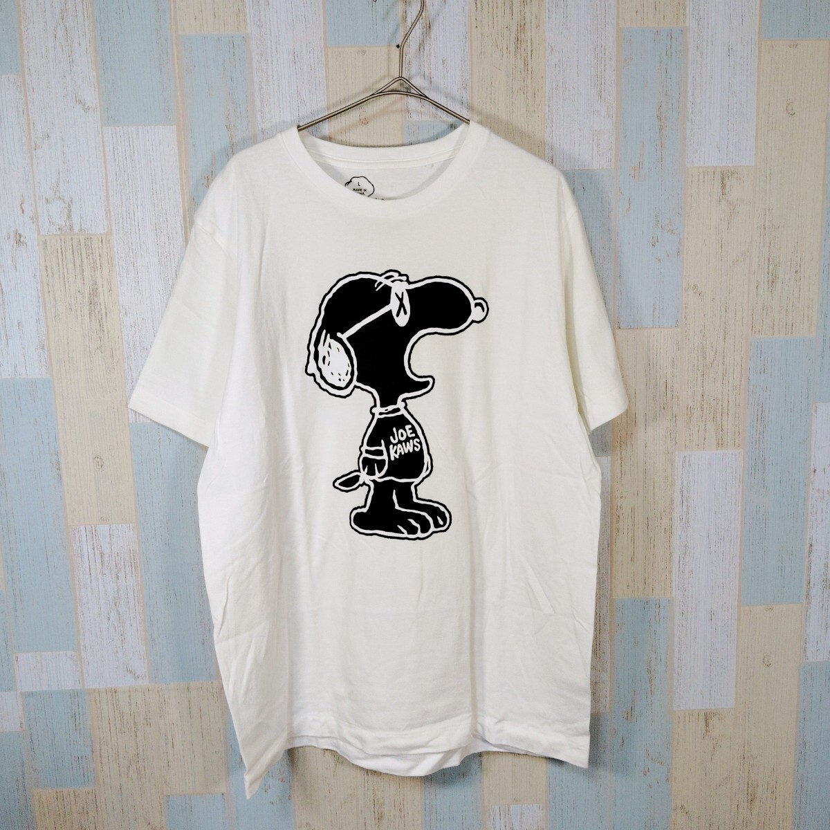 420 UNIQLO　SNOOPY　半袖 Tシャツ　Ｌ コットン　WHITE_画像1