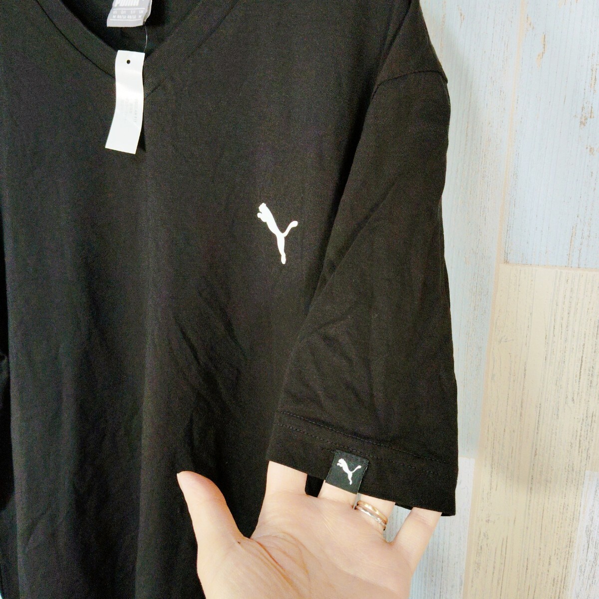 422 PUMA　半袖Ｔシャツ　Ｍ　BLACK　タグ付き