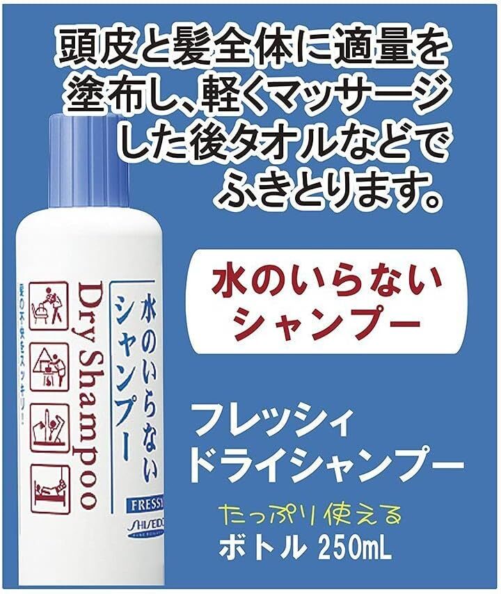 資生堂 フレッシィ ドライシャンプー ボトルタイプ 250ml×3個 + おまけ付き_画像3