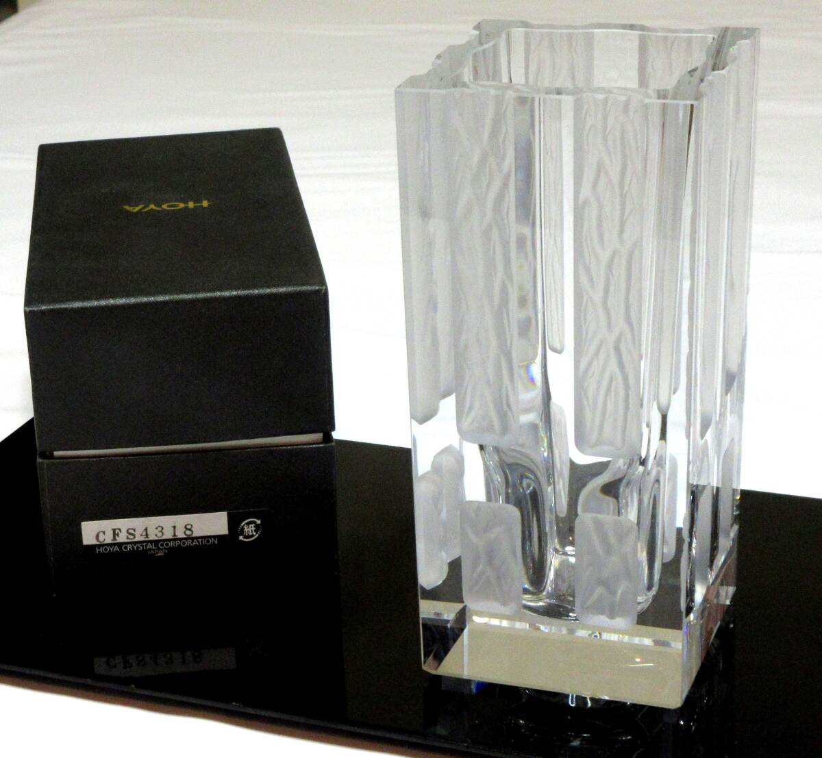 ★HOYA CRYSTAL　ホヤクリスタルガラス　花器　花瓶　箱付 CFS4318 　現品限　生産終了品_画像5