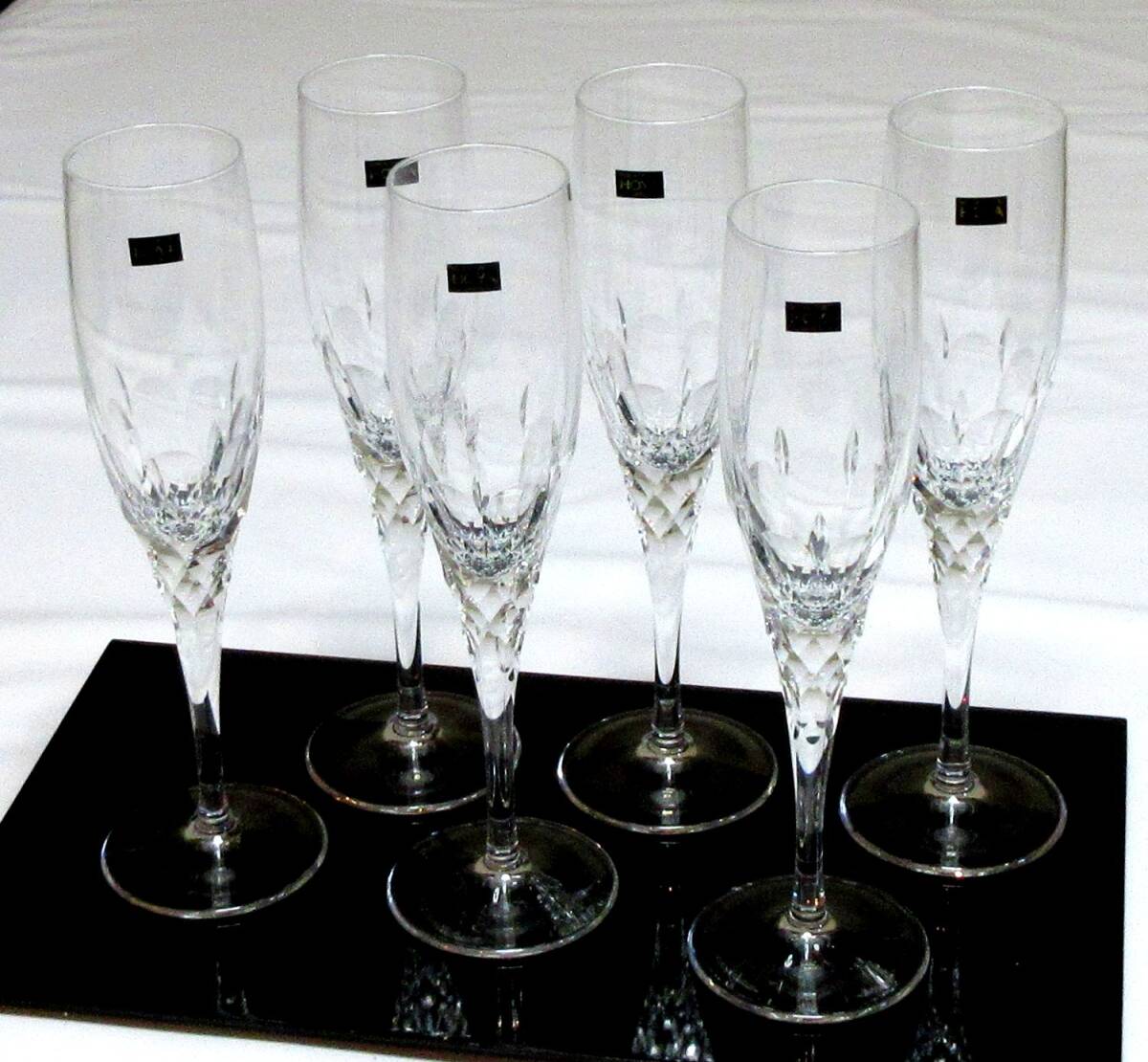 ★HOYA CRYSTAL ホヤクリスタルガラス シャンパングラス 6点セット 箱付 CTS9910 ワイングラス 現品限 生産終了品の画像6