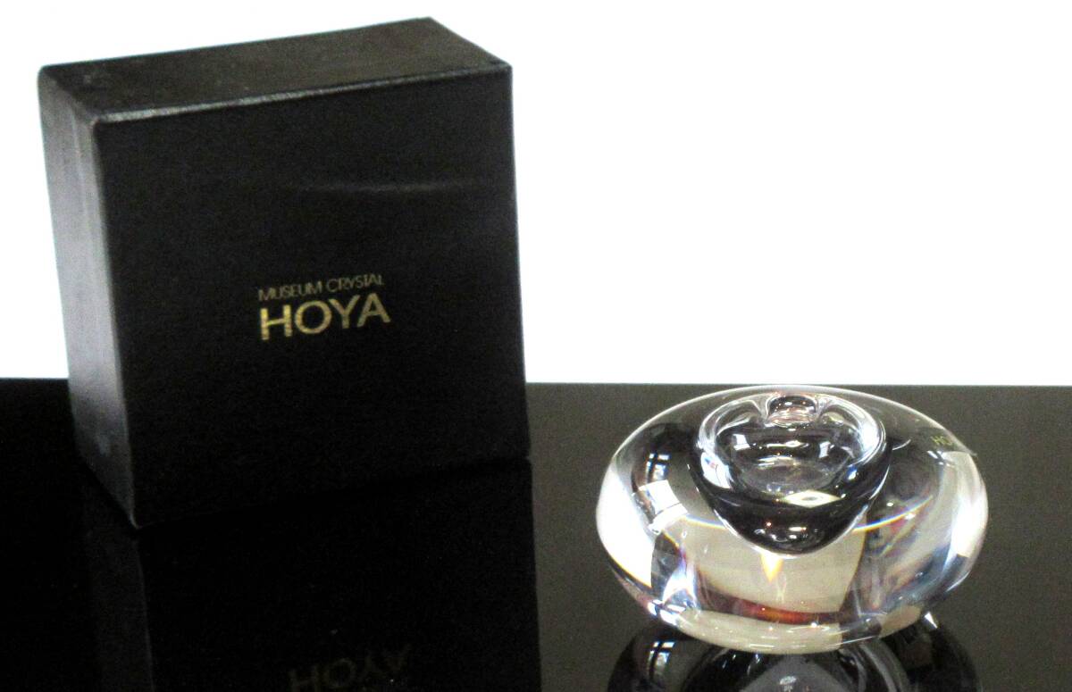 ★HOYA CRYSTAL ホヤクリスタルガラス ペン立て  ペーパーウェイト 文鎮 箱付き CKN1232 現品限 生産終了品の画像5