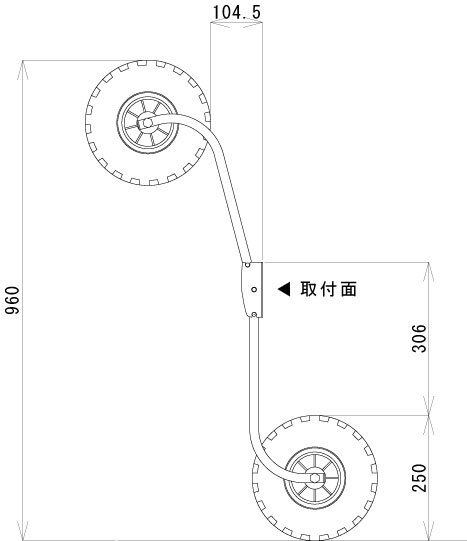 ボートドーリー ワンタッチロック ステンレス製 跳上時傾斜式 小型ボート ノーパンク 簡易日本語説明書付 54009の画像9