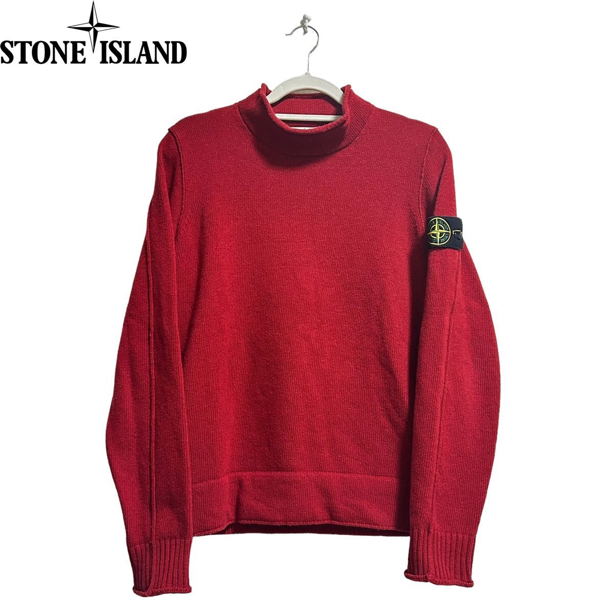 STONE ISLAND BOTTLE NECK KINT M RED ニット セーター モック STONE ISLAND BOTTLE NECK KINT M RED ニット セーター モック