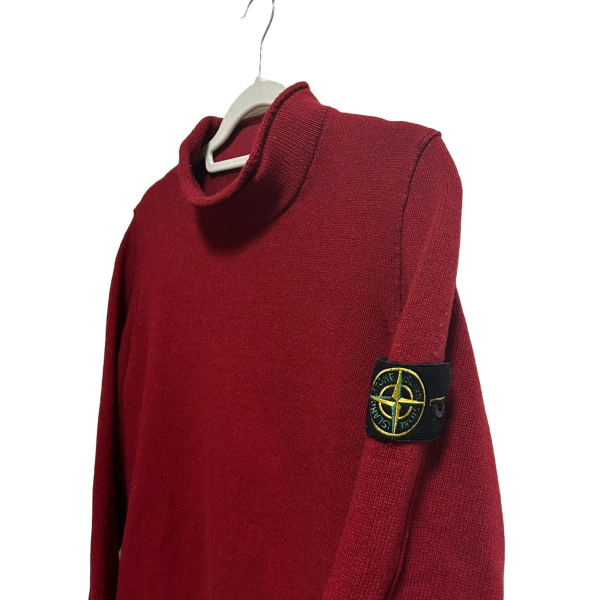 STONE ISLAND BOTTLE NECK KINT M RED ニット セーター モック STONE ISLAND BOTTLE NECK KINT M RED ニット セーター モック