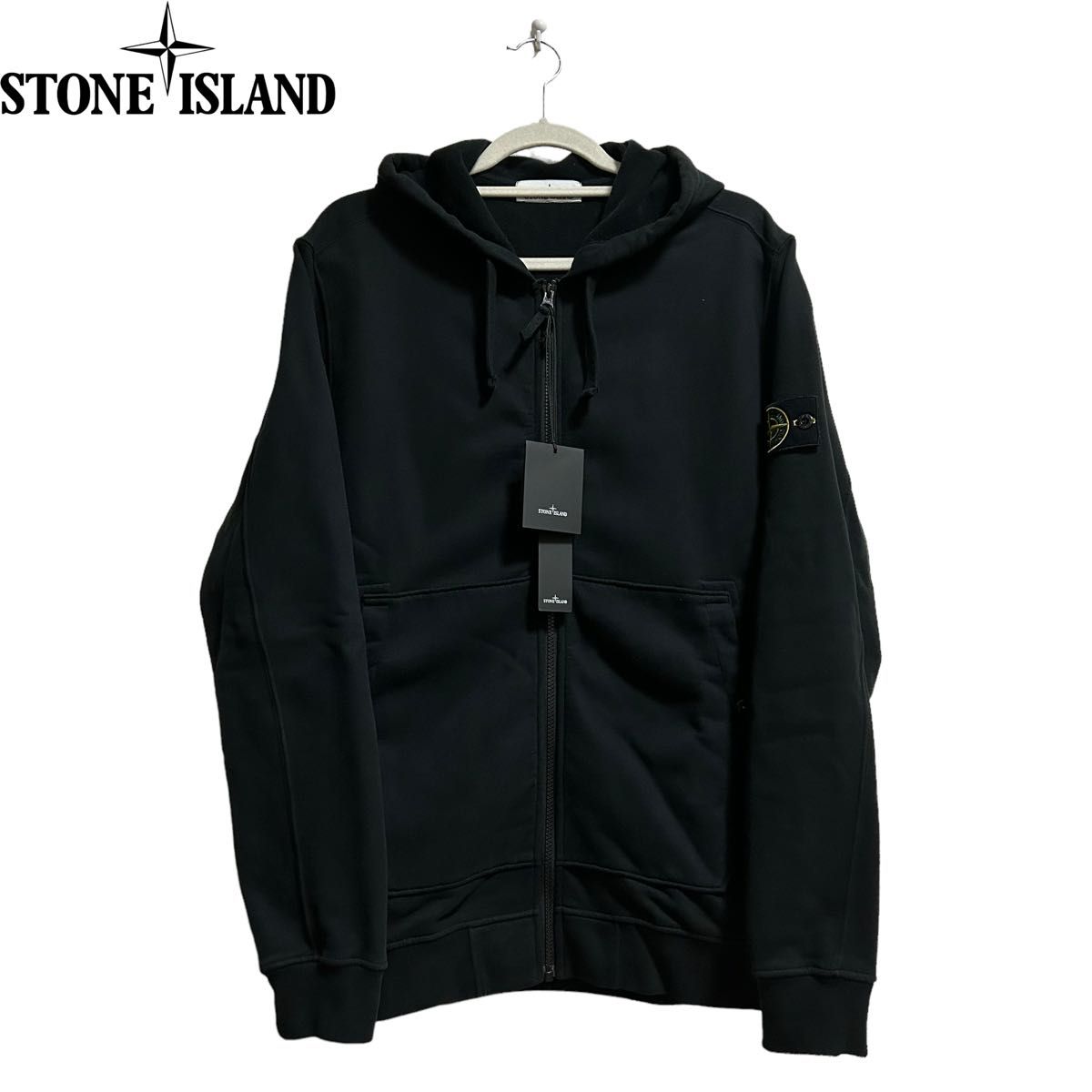 STONE ISLAND 64251  トラックトップスウェット 23AW XL ジップアップパーカー　ほぼ新品　ブラック　 黒