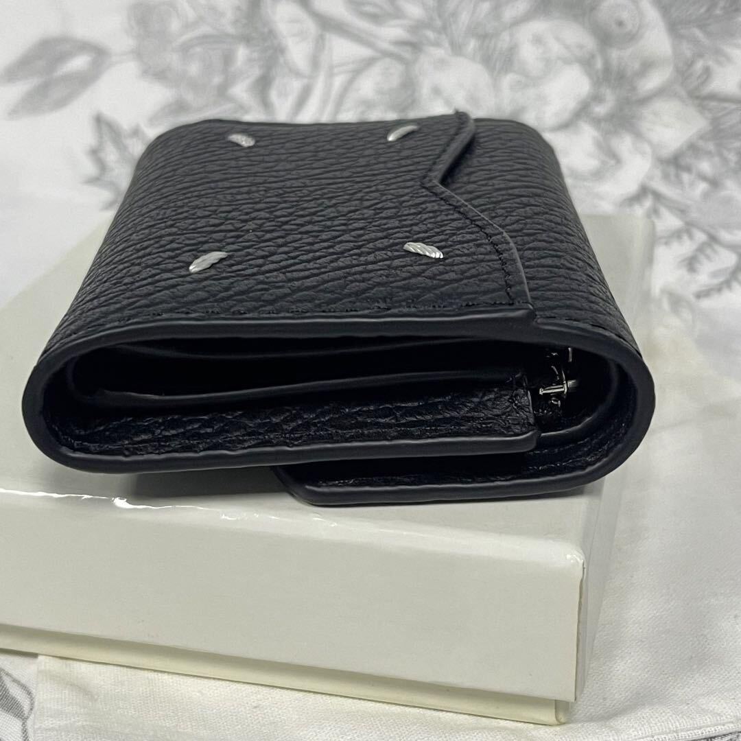 大人気/新品Maison Margiel メゾンマルジェラ 三つ折り財布 MM6財布 ブラック #344021 _画像3