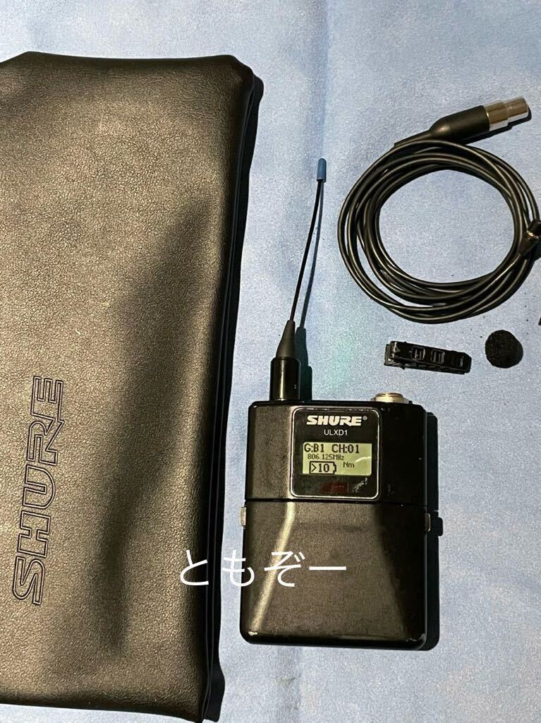 SHURE ULXD1- JB B帯 ワイヤレスボディパック 送信機 中古 動作確認済 現状品 新スプリアス規格対応機種 単三電池アダプター無しの画像1