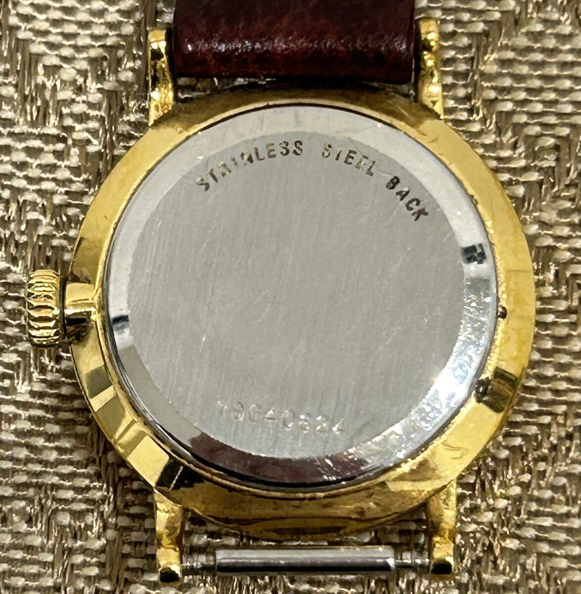 ☆ 【動作未確認】LONGINES ロンジン 腕時計 クオーツ QZ ゴールド文字盤 レディース 社外ベルト破損の画像2
