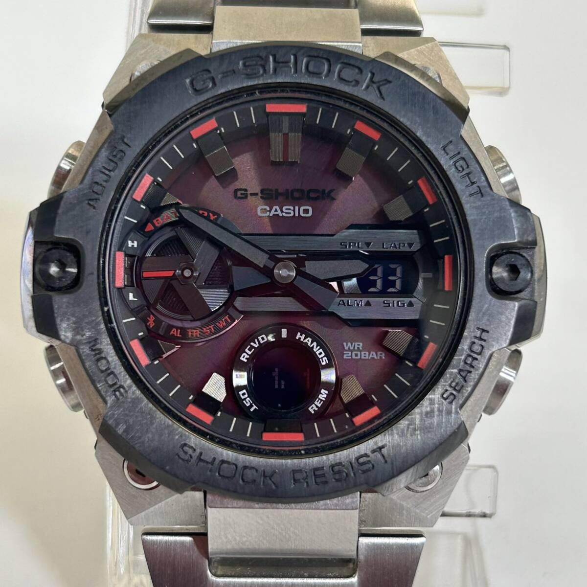 ● 《稼動品》 CASIO G-SHOCK タフソーラー GST-B400 5657 カーボンコアガード 腕時計 カシオ ジーショック ブラック×レッド 1円スタート_画像1