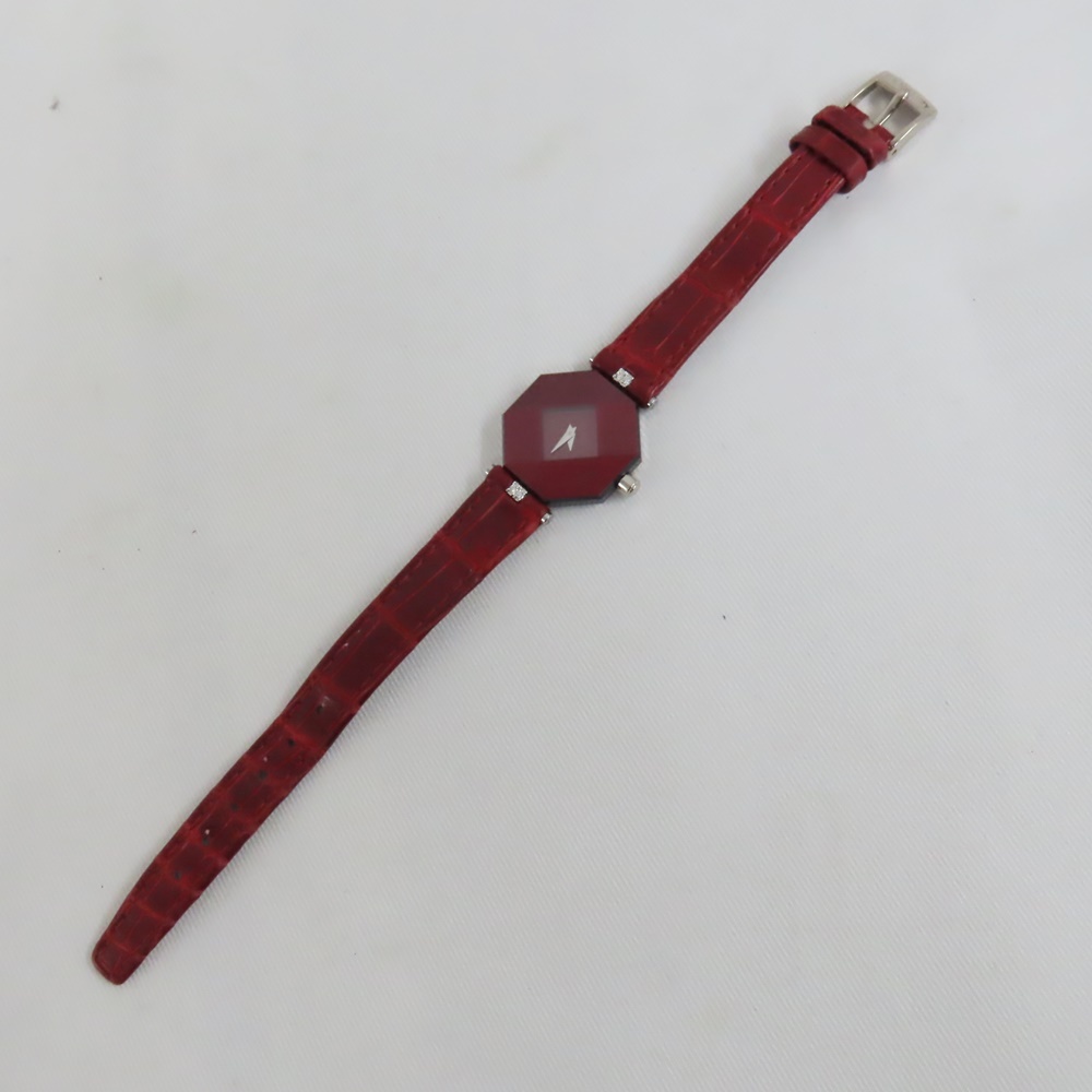 Ts778175 センチュリー 腕時計 K18WG タイムジェム ダイヤ レッド レディース CENTURY 中古の画像6