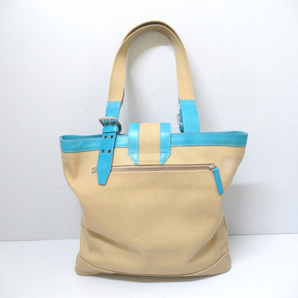 Tj246601 Paul Smith Paul Smith tote bag canvas beige / light blue used 