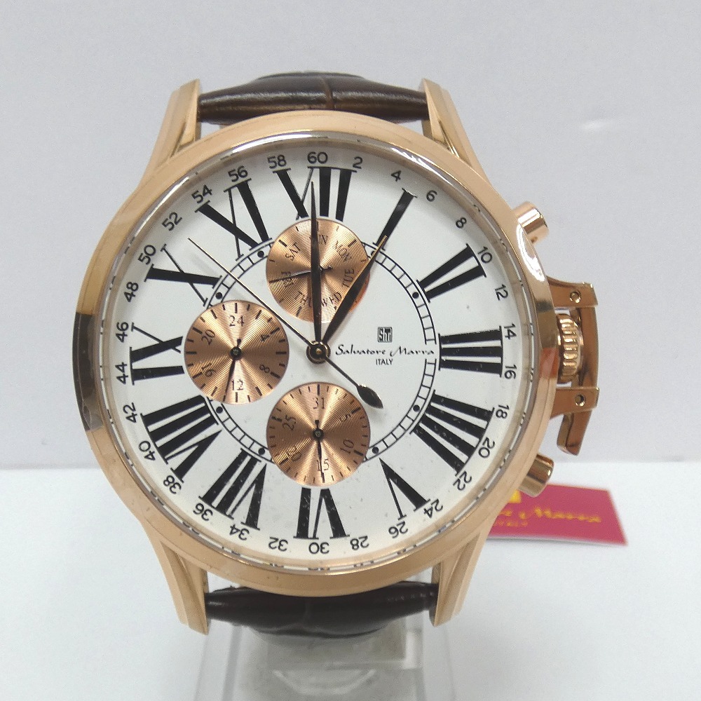 Dz789641 サルバトーレマーラ 腕時計 SM23101-PGWH ゴールド ホワイト文字盤 Salvatore Marra 未使用の画像1