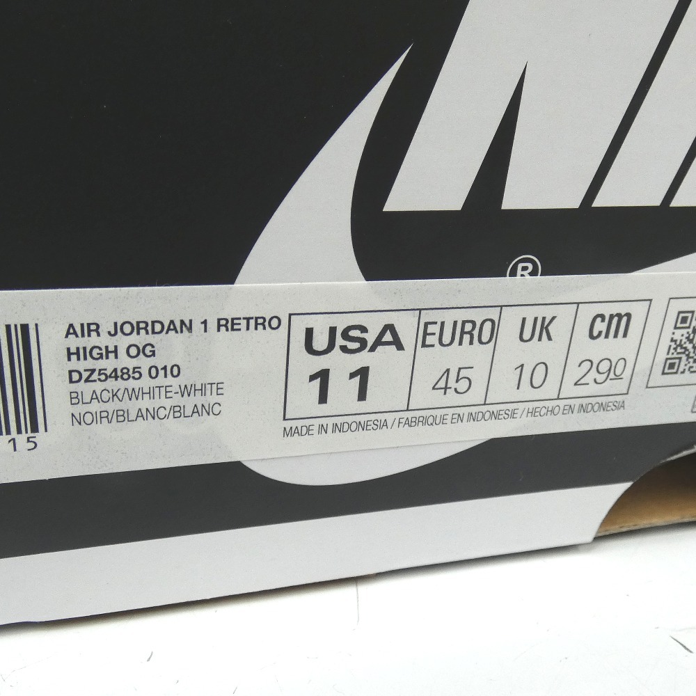 Dz789974 ナイキ スニーカー エアジョーダン1 レトロ ハイ OG Air Jordan 1 Retro High OG DZ5485-010 29cm NIKE 未使用品の画像2