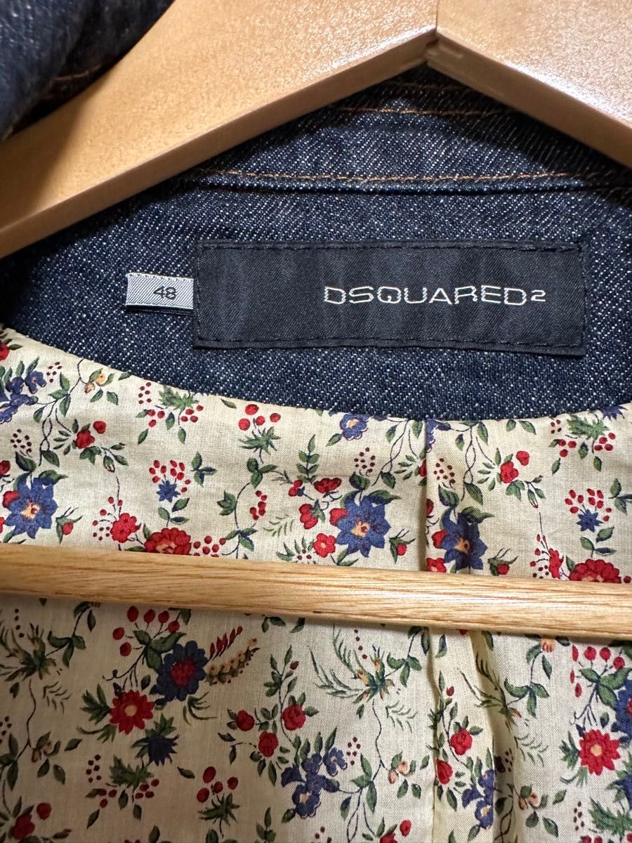 DSQUARED2 裏地花柄デニムジャケット (サイズ48 M-L相当) デニム DSQUARED2 裏地花柄デニムジャケット (サイズ48 M-L相当) デニム