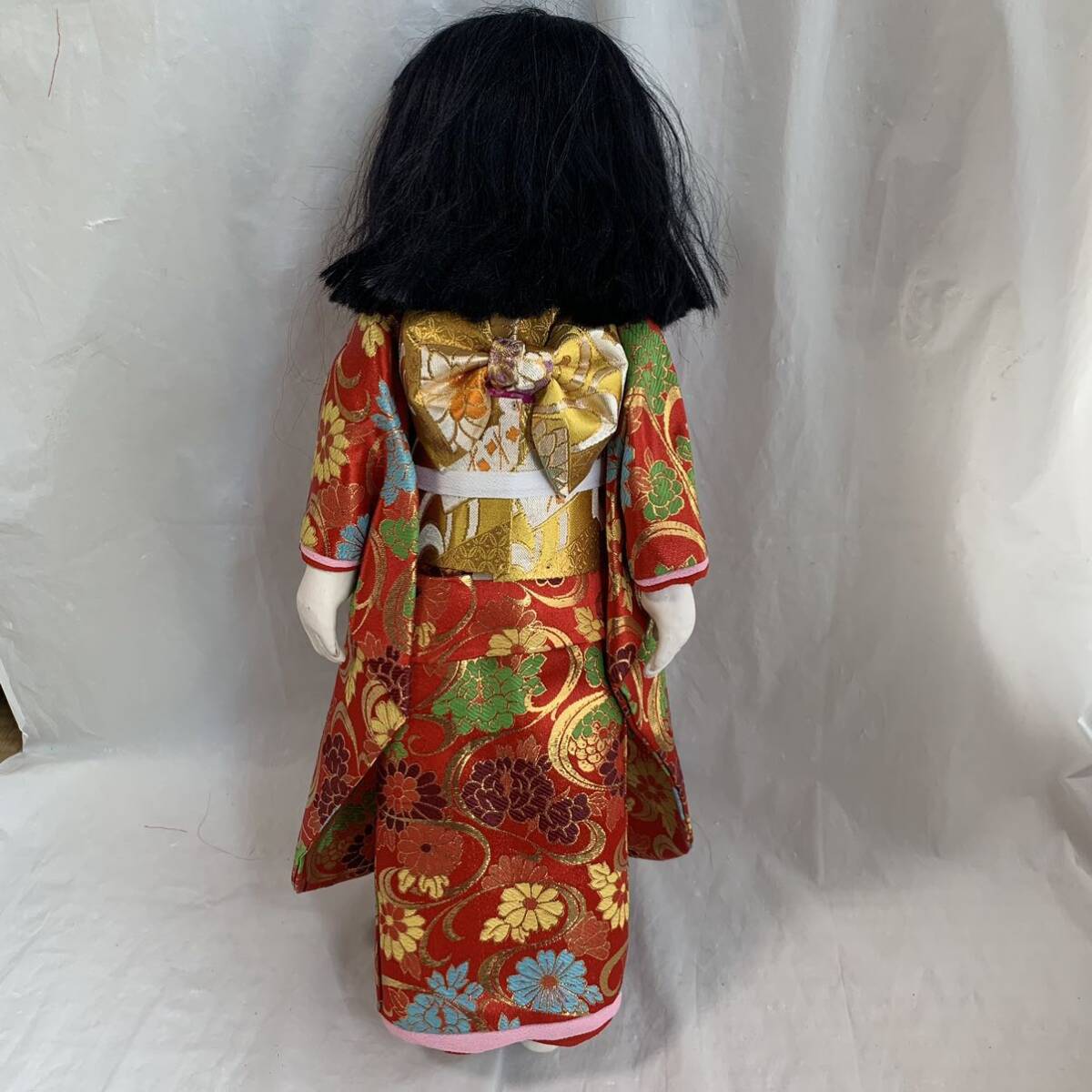 K373 現状品 市松人形 日本人形 着物 レトロ アンティーク 女の子 置物 時代 骨董 在銘 銘あり 伝統工芸品 の画像6