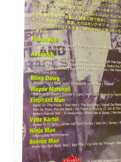 ◆洋楽 レゲエ スティング・ジャマイカ 2003 パート2 ライブDVD Ninjaman Beenie Man Elephant Man Vybz Kartel レゲエCD レゲエDVD_画像2