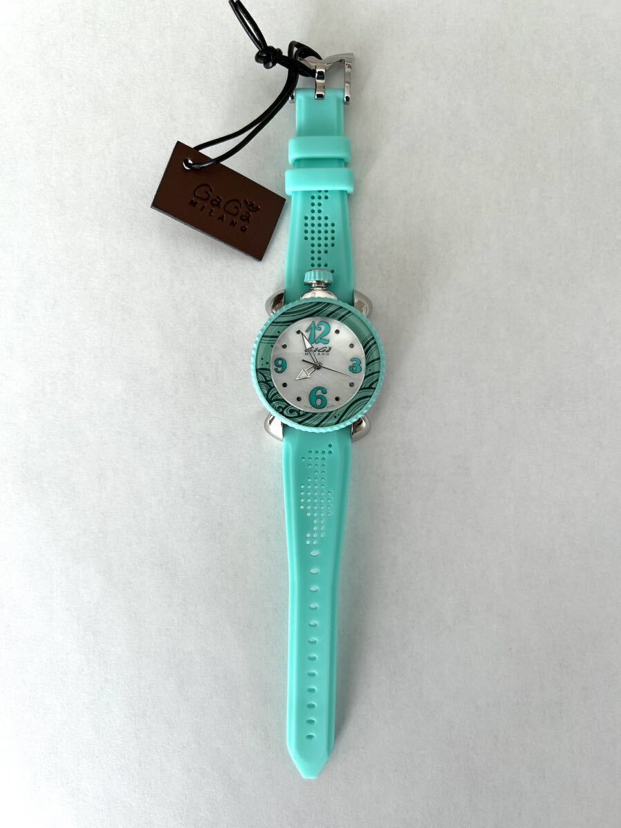 未使用稼働品 ガガミラノ REF.7020 ミントグリーン GAGAMILANO クオーツ 腕時計の画像4