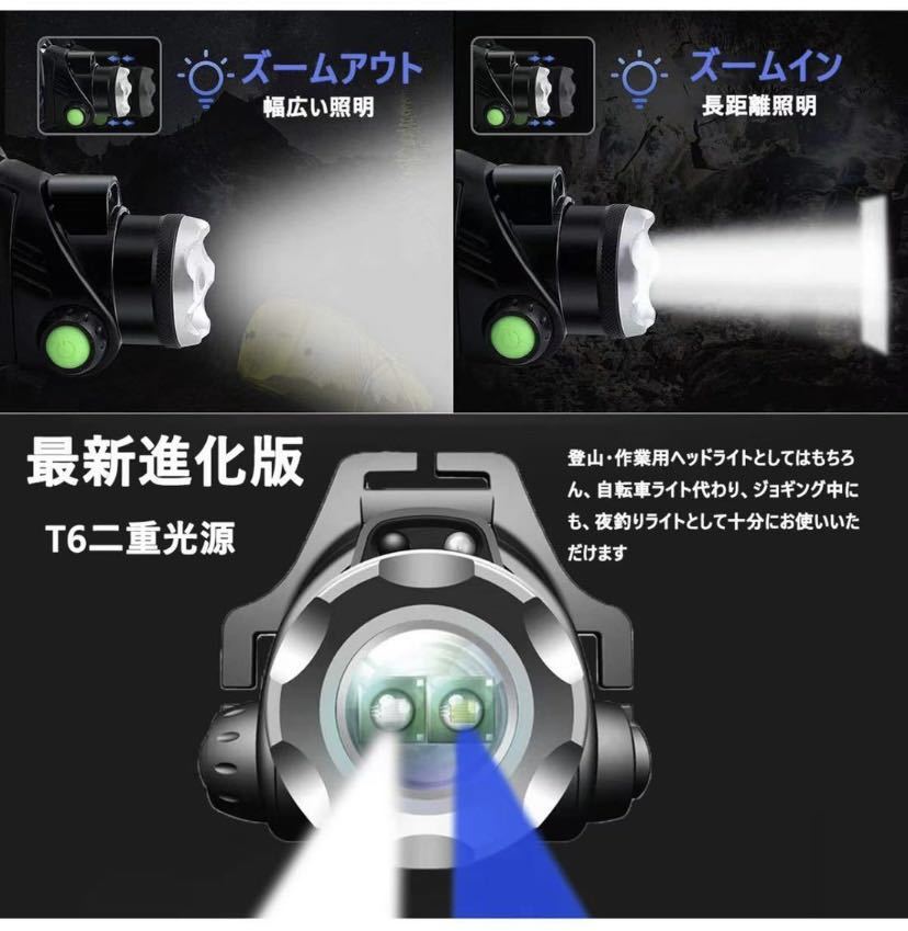 ヘッドライト LED ヘッドランプ 高輝度CREE T6 人感センサー 角度調節可能