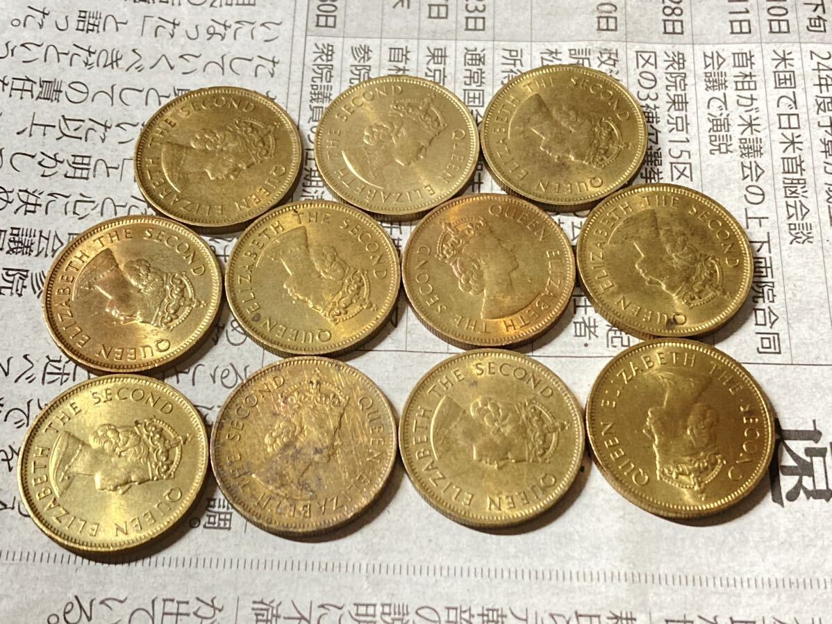 イギリス領香港 10セント 1980年 まとめて11枚セット 特年 未流通 希少 レアコイン 古銭 アジア 中国 外国コイン 海外 銅幣の画像4