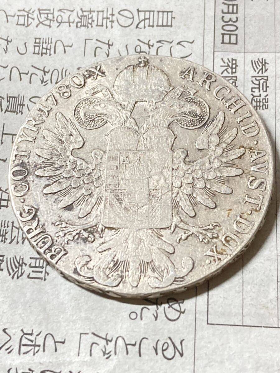 オーストリア 1ターラー銀貨 1780年 S.F. 大型銀貨 希少 レアコイン 古銭 ヨーロッパ 外国コイン 大型銀貨 世界の貨幣の画像3