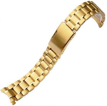 【普通郵便送料無料！】18mm 腕時計交換ベルト ステンレス 無垢 弓カン ゴールド(000)の画像2
