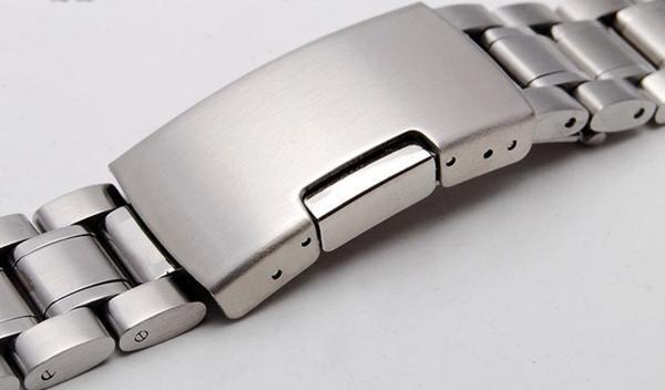 [ обычная почта бесплатная доставка!]18mm наручные часы замена ремень нержавеющая сталь чистота прямой can кнопка тип серебряный 