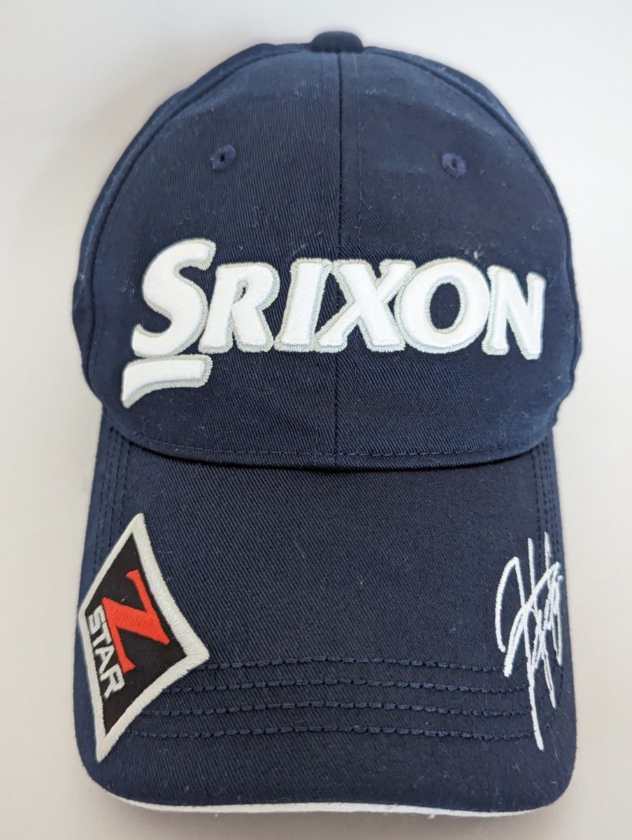 【美品】SRIXON　スリクソン 松山英樹 ゴルフキャップ フリーサイズ サイン刺繍 マスターズ　ネイビー