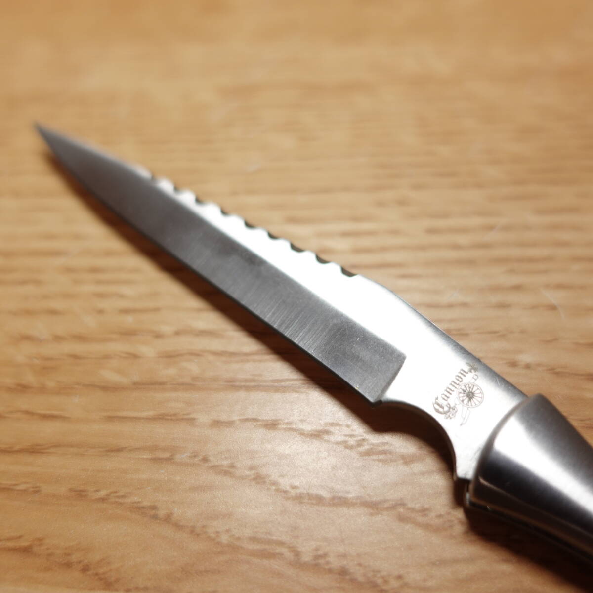 キャノン フォールディングナイフ 未使用 折りたたみナイフ ステンレス CANNON 全長約190mm 刃渡り約75mm 刃幅約19mm 刃厚約2-3mm 重さ50gの画像4