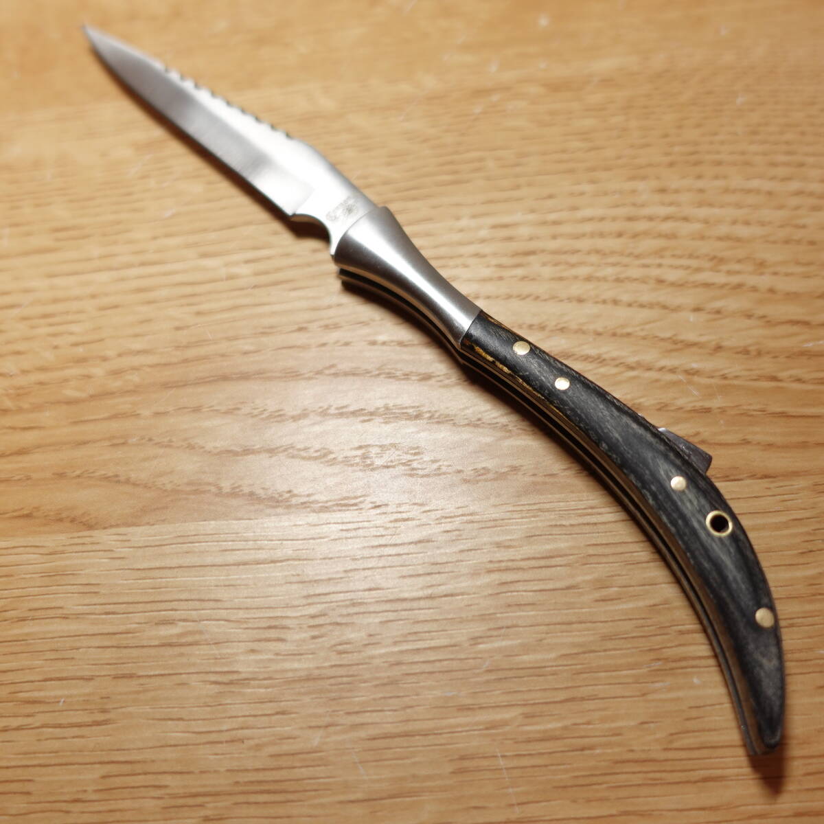 キャノン フォールディングナイフ 未使用 折りたたみナイフ ステンレス CANNON 全長約190mm 刃渡り約75mm 刃幅約19mm 刃厚約2-3mm 重さ50gの画像2