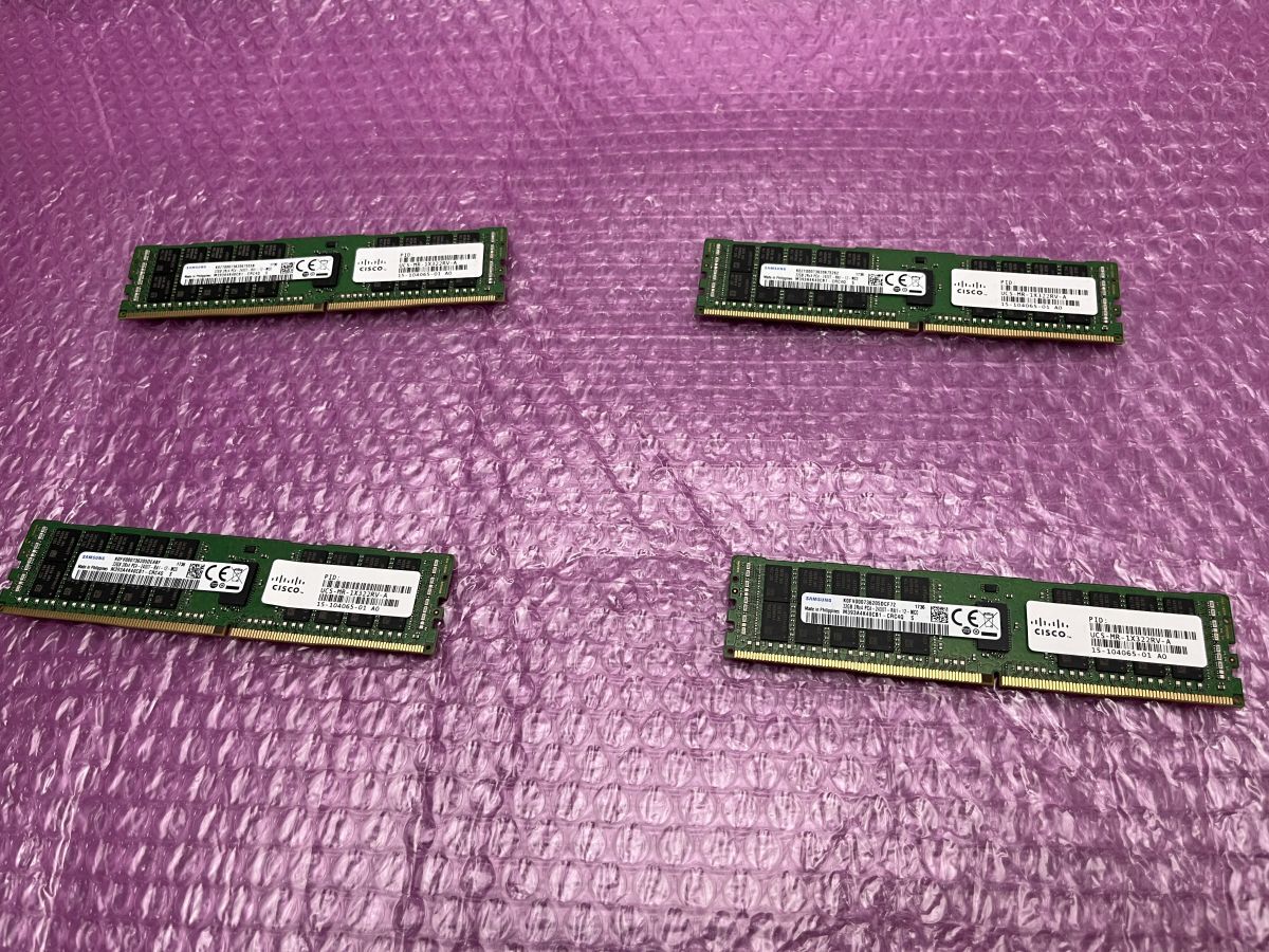 ★サーバー用メモリ★合計128GB 32GBx4枚セット SAMSUNG 32GB 2Rx4 PC4-2400T-RA1-12-MC0★現状引き渡し★の画像1