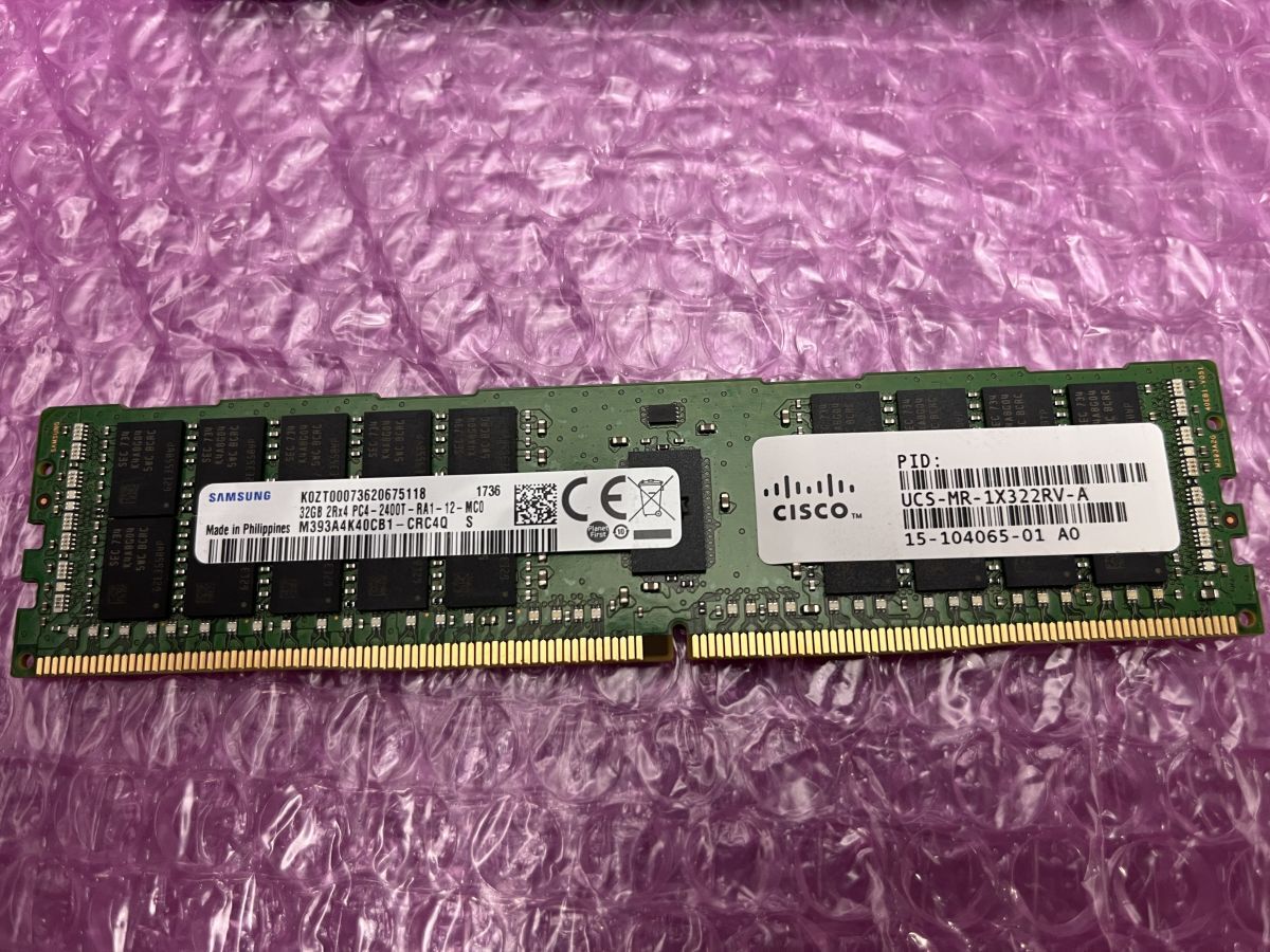 ★サーバー用メモリ★合計128GB 32GBx4枚セット SAMSUNG 32GB 2Rx4 PC4-2400T-RA1-12-MC0★現状引き渡し★の画像4