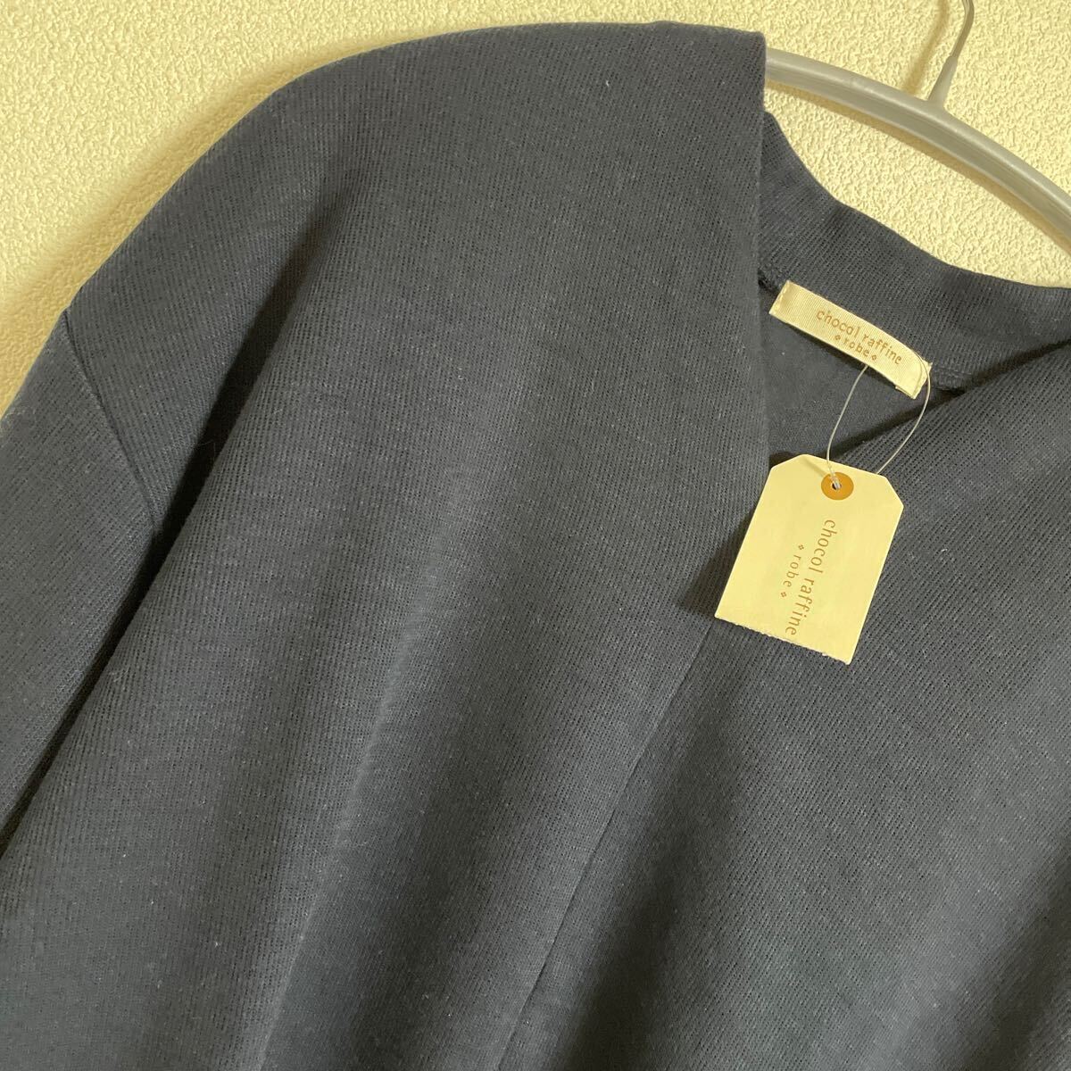 新品 chocol raffine robe 長袖 トップス タグ付き 未使用 ネイビー 紺 カットソー ロンT_画像2