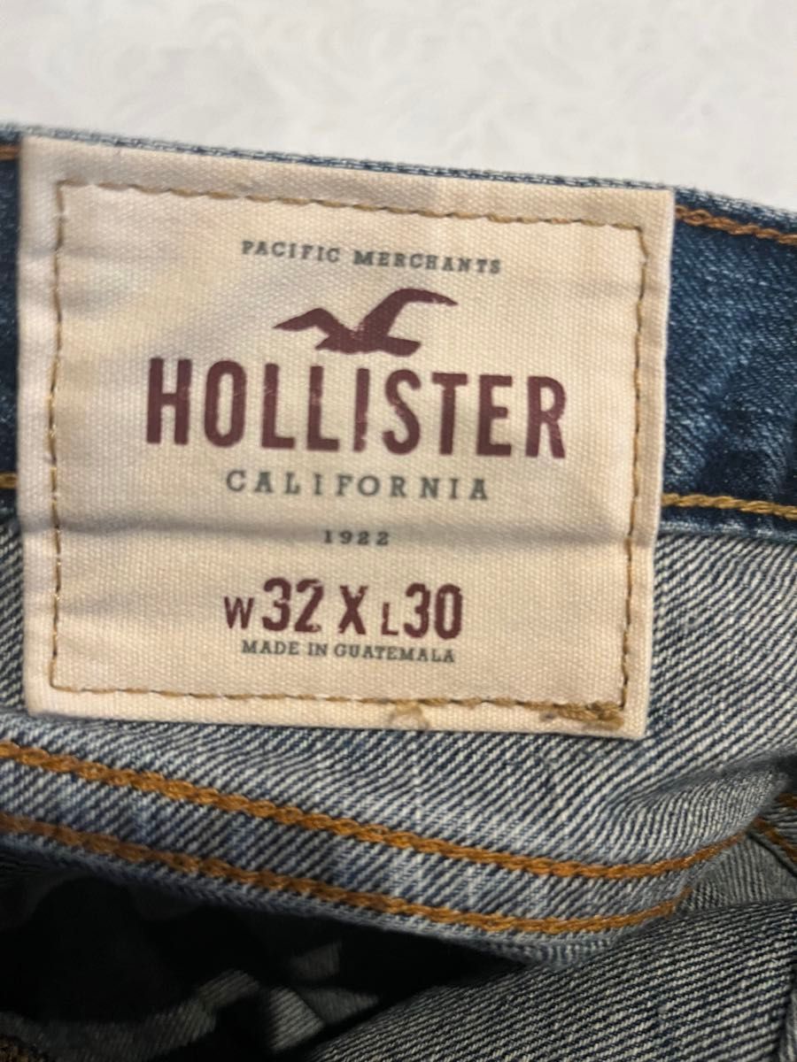 ホリスター　スキニージーンズ　W32 ボタンフライ ダメージジーンズ　HOLLISTER Hollister デニム 