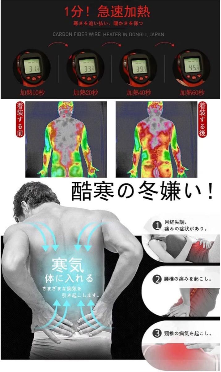 未使用 男女兼用 ヒーターベスト / メンズM / レディースL / 新品バッテリー付き