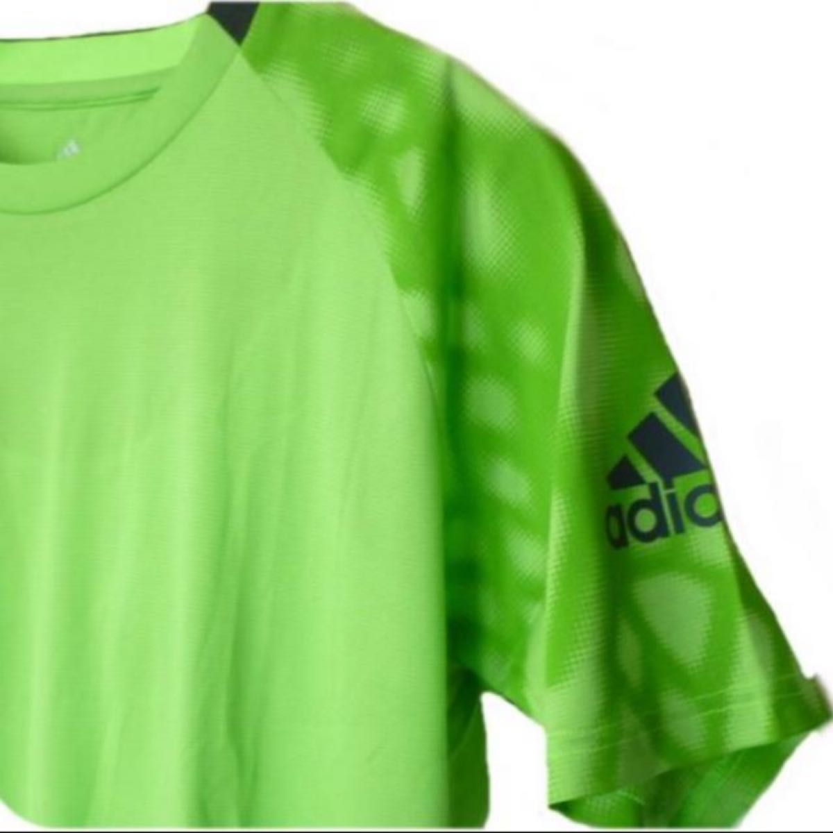 セール中～新品M★アディダス黄緑クライマクールTシャツ/メッシモデル Adidasサッカー 半袖