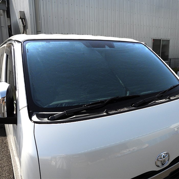200系 ハイエース 標準 サンシェード フロントガラス用 遮光 断熱 UVカット ワンタッチ エコ 省エネ 日除け 新品 収納ケース付き トヨタの画像2