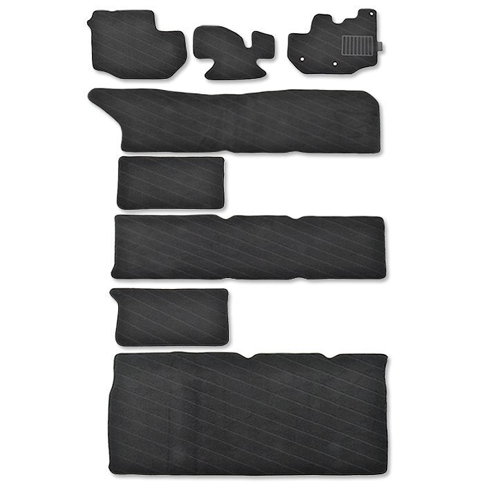 200系 ハイエース ワゴン GL フロアマット 8点 織柄ブラック 専用設計 高品質の画像5