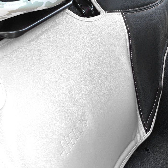 HELIOS 200系 ハイエース ワイド S-GL フロント デッキカバー ホワイト x ブラック 高品質 PVC レザー ヘリオス 1型 2型 3型 4型 5型 6型